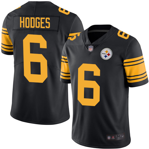 Men Pittsburgh Steelers Football #6 Limited Black Devlin Hodges Rush Vapor Untouchable Nike NFL Jersey